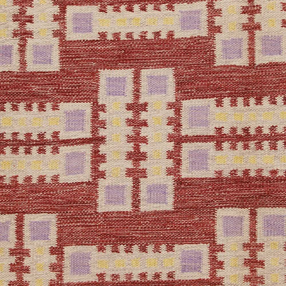 Rug's and Kilim Handwoven Swedish Geometric Flatweave Wool Rug - Image 2