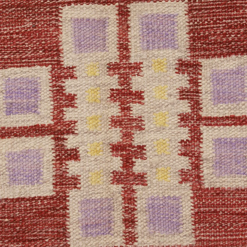 Rug's and Kilim Handwoven Swedish Geometric Flatweave Wool Rug - Image 3