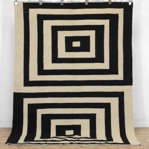 Rug's and Kilim Handwoven Concentric Geometric Scandinavian Wool Rug