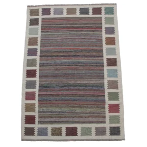 Rug's and Kilim Handwoven Nordic Texture Flatweave Wool Rug