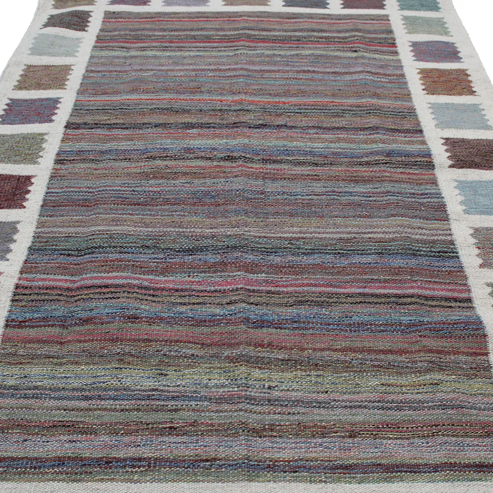 Rug's and Kilim Handwoven Nordic Texture Flatweave Wool Rug - Image 3