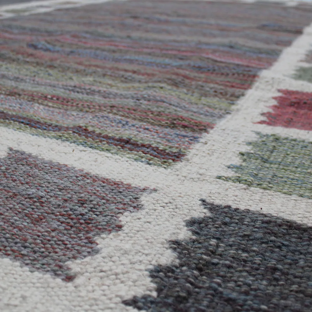 Rug's and Kilim Handwoven Nordic Texture Flatweave Wool Rug - Image 4