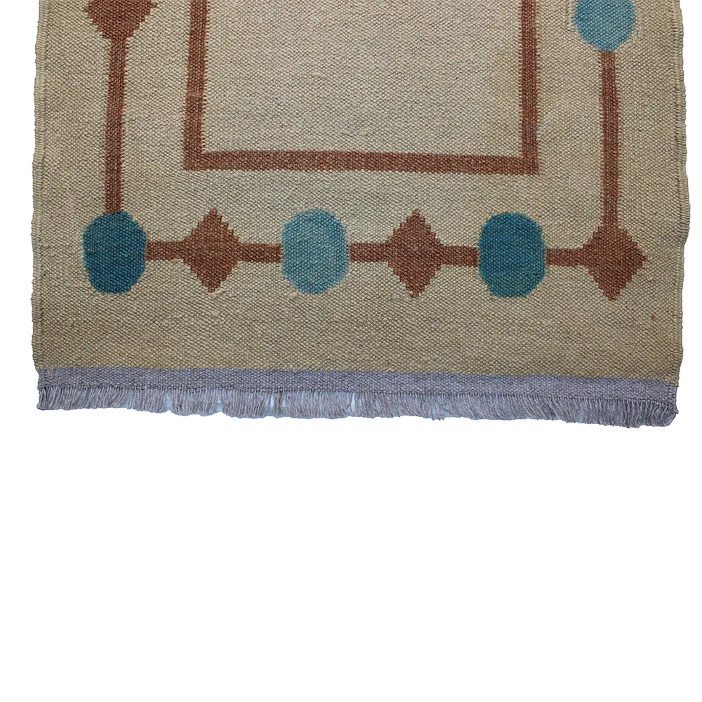 Rug's and Kilim Modern Flatweave Geometric Runner Wool Rug - Image 2