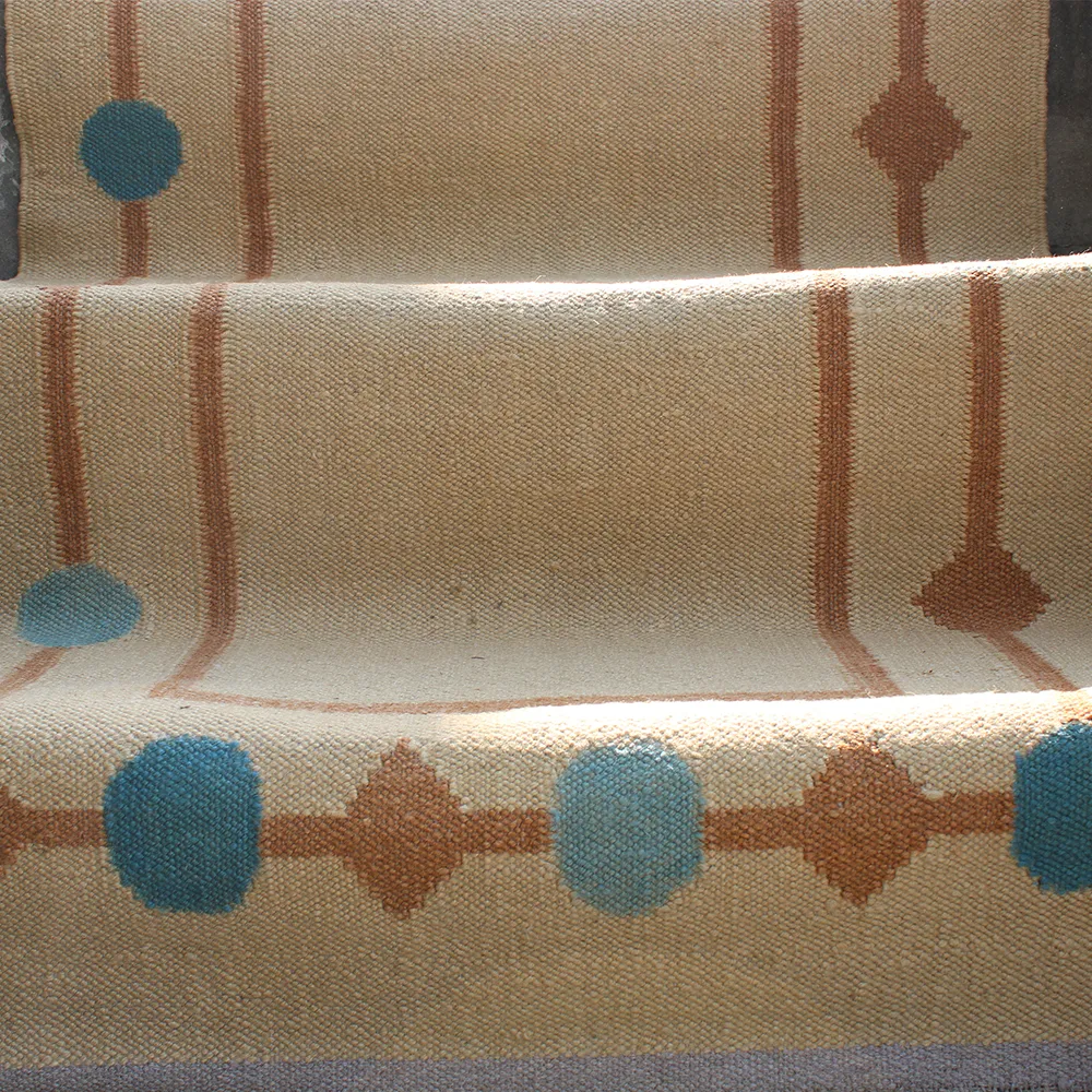 Rug's and Kilim Modern Flatweave Geometric Runner Wool Rug - Image 4