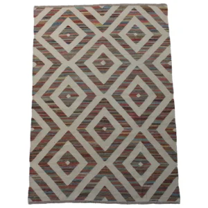 Rug's and Kilim Handwoven Swedish Diamond Pattern Wool Rug