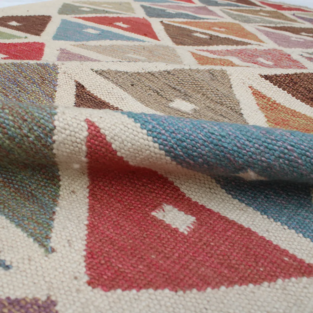 Rug's and Kilim Handwoven Swedish Triangle Pattern Wool Rug - Image 4