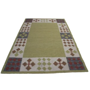 Rug's and Kilim Modern Folk Art Flatweave Wool Rug