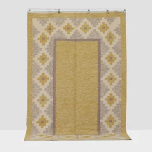 Rug's and Kilim Modern Handmade Swedish Mustard Flatweave Wool Rug