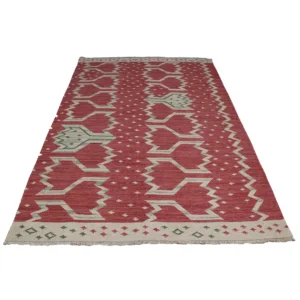 Rug's and Kilim Handwoven Scandinavian Zigzag Flatweave Wool Rug