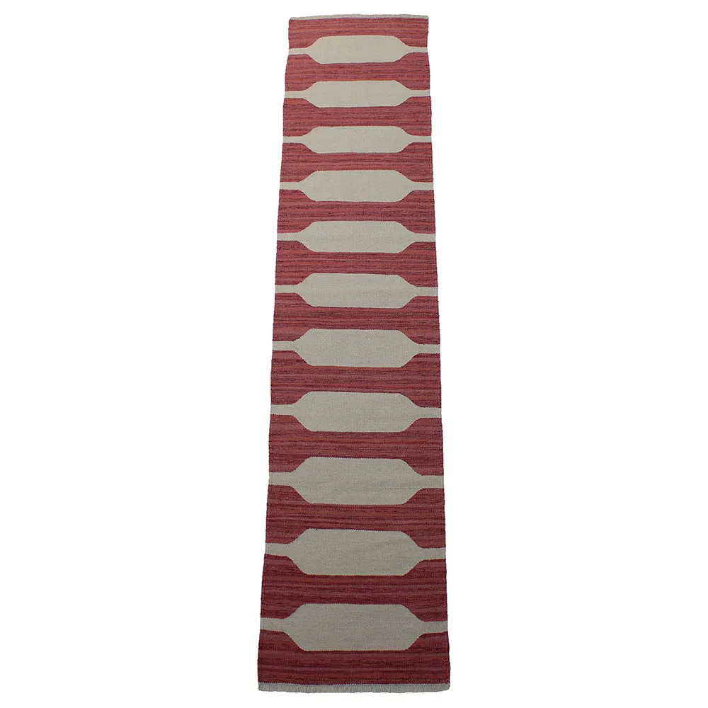 Rug's and Kilim Handwoven Nordic Runner Geometric Flatweave Wool Rug