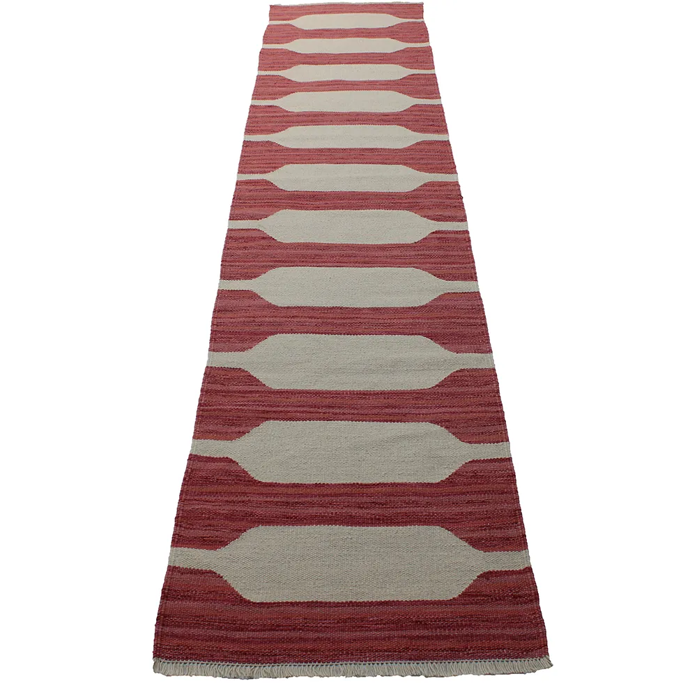 Rug's and Kilim Handwoven Nordic Runner Geometric Flatweave Wool Rug - Image 2
